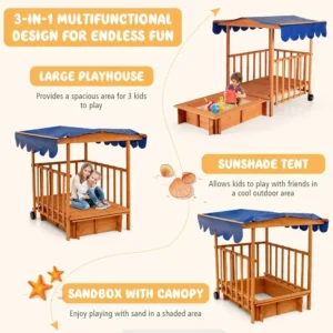 3-in-1 Kids Sandbox Set